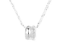 Lllunimon Scintillante tripla catena S925 collana in argento sterling modello a rombo ciondolo gioielli Elegante stile vintage Regali da indossare tutti i giorni per lei
