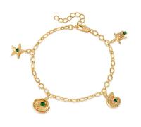 Lllunimon Shell Starfish Pendente Cavigliera Bracciale Da Donna Regolabile Bohemien Polso Guardie Hawaii Beach Seashell Starfish Piede Gioielli Estate Spiaggia Moda Gioielli Regali,B