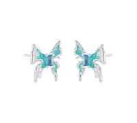 Lllunimon Smalto farfalla orecchini S925 Sterling Silver orecchini da donna Islanda ghiacciaio farfalla gioielli per tutti i giorni un regalo per lei