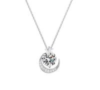 Lllunimon Squisita Collana Ciondolo Stella Luna Collana Da Donna In Argento Sterling S925 Ciondolo Zircone Da Indossare Tutti i Giorni Moda Collana Gioielli Regalo