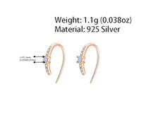 Lllunimon Squisiti ganci per le orecchie in zircone Orecchini da donna in argento sterling 925 Gioielli in argento classici senza tempo Indossare tutti i giorni Regali di compleanno,D'oro