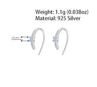 Lllunimon Squisiti ganci per le orecchie in zircone Orecchini da donna in argento sterling 925 Gioielli in argento classici senza tempo Indossare tutti i giorni Regali di compleanno,Argento