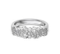 Lllunimon Squisito farfalla amore S925 anello in argento sterling con fila di diamanti Anello ovale con diamanti blu Regali da indossare tutti i giorni per lei,F,Size 9