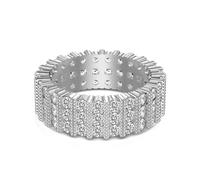Lllunimon Squisito farfalla amore S925 anello in argento sterling con fila di diamanti Anello ovale con diamanti blu Regali da indossare tutti i giorni per lei,D,Size 5