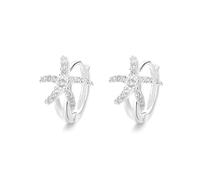 Lllunimon Starfish row diamond zircon S925 orecchini in argento sterling gioielli ispirati al mare Stile elegante e semplice Regali da indossare tutti i giorni per lei