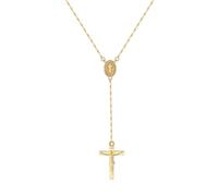 Lllunimon Vergine Maria Collana Collane Croce Placcate In Oro 14K per Le Donne, Catena Y Cattolica Anallergica, Crocifisso Religioso Collane Gioielli Regalo per Lei,D'oro