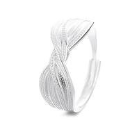 Lllunimon Vintage geometrico pois S925 anello d'argento twisted band gioielli stile elegante e semplice Regali da indossare tutti i giorni per lei,B