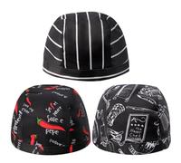 LLMSIX 3 pezzi cappello da cuoco bandana, cappello da cuoco regolabile in tessuto da uomo e da donna, cappello foulard assorbente il sudore traspirante bistro hat, per ristoranti, hotel, bar, negozi