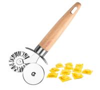 LLMSIX Tagliapizza doppio, in acciaio inox, lavabile, rotella per tagliare la pasta in cucina
