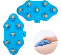 LLMtn 2 Pezzi Guanto da Massaggio con Sfere, Guanto da Massaggio per il Corpo a Rullo, Rullo Massaggiatore Portatile per il Corpo, Sfere massaggio, Guanto Massaggio con Sfere D'acciaio