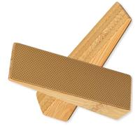 LLMtn Fermaporta in bambù, base in gomma antiscivolo, compatibile con tutti i pavimenti e porte, materiale naturale resistente, stile moderno, giallo