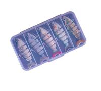 LLMWFA 5 pz/set Multi snodato Swimbaits Esche da pesca, Crankbait Jigs 700mm X 8.5g, Wobble Bait Fishing Tackle for Bass(Red)