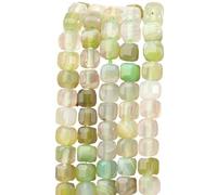 LLMWFA 60 Pezzi di Perline sfuse di tormalina Naturale da 5 mm, Accessori for Perline Fai da Te Nero Grigio Blu Verde, Perline di Forma Quadrata sfaccettata(Green Stripe Agate)