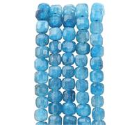 LLMWFA 60 Pezzi di Perline sfuse di tormalina Naturale da 5 mm, Accessori for Perline Fai da Te Nero Grigio Blu Verde, Perline di Forma Quadrata sfaccettata(Apatite)