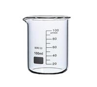 LLMWFA Becher trasparente in vetro borosilicato da 100 ml, becher basso spesso con beccuccio for laboratorio chimico 1 pz