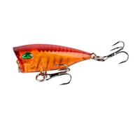 LLMWFA Crankbait da 4/6/7 cm verde grigio rosso giallo marrone rosa, esca dura 3/5/12 g con 2 ami tripli, pesca popper Topwater(Orange)