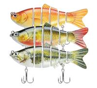 LLMWFA Esca da pesca galleggiante for luccio 3 pezzi, esche Swimbait 8/10 cm, esca multisnodata realistica 11 17 20g(10cm x 17)
