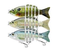 LLMWFA Esca da pesca galleggiante for luccio 3 pezzi, esche Swimbait 8/10 cm, esca multisnodata realistica 11 17 20g(8cm x 11)