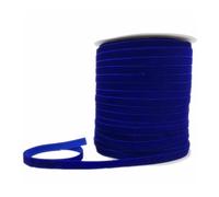 LLMWFA Nastro giallastro su un lato 6/10/25/38mm, nastro di velluto rosso viola rosa fatto a mano, decorativo nozze 3/5 iarde(Dark blue,15mm x 5yards)