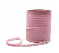 LLMWFA Nastro giallastro su un lato 6/10/25/38mm, nastro di velluto rosso viola rosa fatto a mano, decorativo nozze 3/5 iarde(Pink,38mm x 3yards)