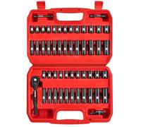 LLNDEI 52 PCS 1/4 "Drive Impact Socket Set con cricchetto e adattatore a 72 denti, CR-V, metrica e prese SAE per la casa e la riparazione automobilistica e il progetto fai-da-te