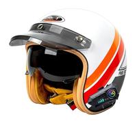 LLNWDNB Casco da Moto Bluetooth Mezzo Casco Casco Vintage Casco Aperto Casco da Scooter con Visiera Parasole Omologato ECE per Uomo E Donna B,XL=59-60CM
