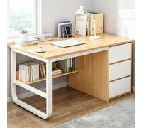 LLNWDNB Scrivania Moderna 100/120X50 Cm Scrivania per Computer con Cassetti E Staffe in Metallo Tavolo da Ufficio Tavolocomputer per Casa, Studio Gaming Toletta Adatta A Tutte Le età B,120CM