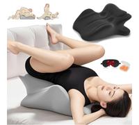 LLNWYGEB Cuscino per Coppie 27° per l'intimità - Cuscino ergonomico a Cuneo in Memory Foam per Maggiore Piacere e Supporto, Mascherina per Dormire e Tappi per Le Orecchie,Nero