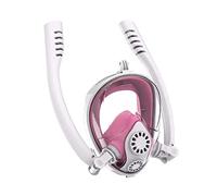 LLOOPK Bombola Subacquea, Maschera Subacquea Antiappannamento da Snorkeling Integrale for Donna Uomo Bambini Nuoto Snorkel Attrezzatura Immersione(White Pink,L/XL)