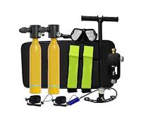 LLOOPK Bombola Subacquea, Rebreather da 0,5 Litri, Bombola for Immersione Professionale A Lungo Termine Dotata di Attrezzatura Subacquea Che Supporta 5-10 Minuti Respirazione(Package E Yellow)