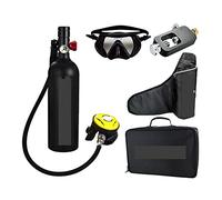 LLOOPK Bombola Subacquea, Respiratore da Immersione Portatile for Il Tempo Libero All'aperto for Adulti Dotato di Bombola Ossigeno 1 Litro(Black Suit D)