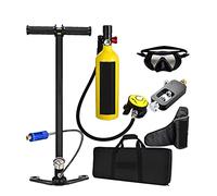 LLOOPK Bombola Subacquea, Respiratore da Immersione Portatile for Il Tempo Libero All'aperto for Adulti Dotato di Bombola Ossigeno 1 Litro(Yellow Set F)