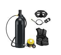 LLOOPK Bombola Subacquea, Respiratore for Immersioni All'aperto Bombola di Ossigeno for Nuoto for Adulti da 2 Litri for Il Tempo Libero E L'intrattenimento(Noir,B)