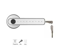 LLOOPK Serratura intelligente, TTlock Tuya Smart Home Impronta digitale Serratura elettronica Password APP Chiave meccanica Sicurezza maniglia biometrica(Silver Standard)