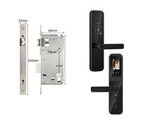 LLOOPK Serratura intelligente, Tuya Digital Electronic Smart Door Lock con sblocco della chiave password smart card dell'impronta digitale fotocamera biometrica(240x22(7085))