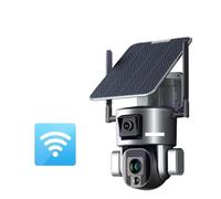 LLOOPK Telecamera di sicurezza, 4K 8MP HD Dual Lens 4G Telecamera di sicurezza solare Esterna 4X 10X Zoom ottico Telecamera con tracciamento automatico Cam CCTV impermeabile(4K WiFi 4XZoom)