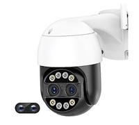 LLOOPK Telecamera di sicurezza, 8MP 4K IP Camera Security 8X Zoom Dual Lens 2K 4MP CCTV Videosorveglianza Cam AI Human Detect Auto Tracking IP66 APP(4MP Add 128GB Card)