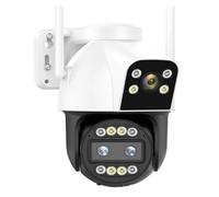 LLOOPK Telecamera di sicurezza, SIM Card 4G PTZ Dome Camera 4K 6MP HD 10X Zoom Outdoor Wireless CCTV Telecamera di sicurezza Audio bidirezionale P2P(WIFI Add 64G)