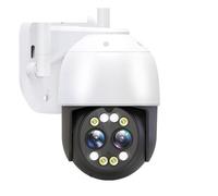 LLOOPK Telecamera di sicurezza, Telecamera IP 8X Dual Lens Zoom Videosorveglianza CCTV Sicurezza domestica Protezione Vista a 360° Wireless PT Cam Outdoor(4K Camera No Card)