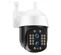 LLOOPK Telecamera di sicurezza, Telecamera IP binoculare 4K 8MP 8X Zoom Auto Tracking 2K 4MP CCTV Videosorveglianza Telecamere a doppia lente Protezione di sicurezza intelligente(4MP Add 32GB Card)