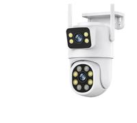 LLOOPK Telecamera di sicurezza, Telecamera PTZ a doppia lente 4K 8MP Full HD doppio schermo Ai Human Auto Tracking Telecamera di videosorveglianza di sicurezza esterna da 4MP(4MP Add 64G Card)