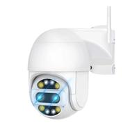 LLOOPK Telecamera di sicurezza, Telecamera PTZ a doppia lente 4K 8MP Outdoor Zoom 8X Videocamera Rilevamento umano Telecamere di sorveglianza wireless Cura(8MP Camera add 64G)