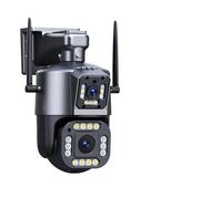 LLOOPK Telecamera di sicurezza, Telecamera PTZ da 8 MP doppio schermo rilevamento del movimento da 4 MP protezione di sicurezza esterna sorveglianza CCTV a colori IP(8MP NO Card)