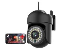 LLOOPK Telecamera di sicurezza, Telecamera PTZ esterna 5MP 5G Visione notturna a infrarossi HD AI Monitoraggio automatico della sicurezza umana Telecamera 2.4(3MP WiFi No Card)