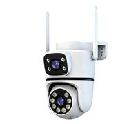 LLOOPK Telecamere di sicurezza, 4K 12MP Tuya Dual Lens PTZ WIFI Camera Full HD Doppio schermo Ai Human Auto Tracking Telecamera di videosorveglianza sicurezza esterna(12MP Cam 128G Card)