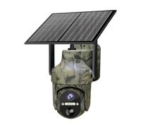 LLOOPK Telecamere di sicurezza, Visione notturna a colori for esterni con telecamera di sicurezza attivata dal movimento ad energia solare 3MP 4G(4G Cam 128G)