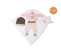 Llorens completino per bambola New Born 43-44 cm, set 3 pezzi con copertina
