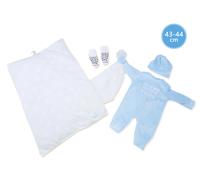 Llorens vestitini per bambola New Born 43-44 cm, set 3 pezzi con cuscinetto e copertina coccola