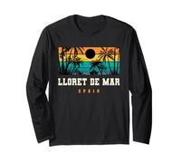 Lloret De Mar Spagna Mediterraneo Spiaggia Tramonto Design Maglia a Manica
