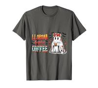 LLorona Before Coffee Shirt Fantasma Floreale Divertente Halloween Maglietta